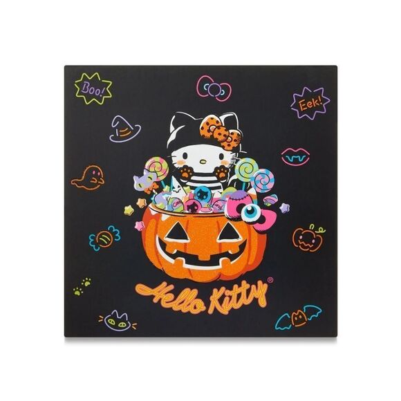 Sanrio Halloween Hello Kitty in Jack O Lantern w/ Candy, Wooden Sign Plaque NWT - Picture 2 of 10